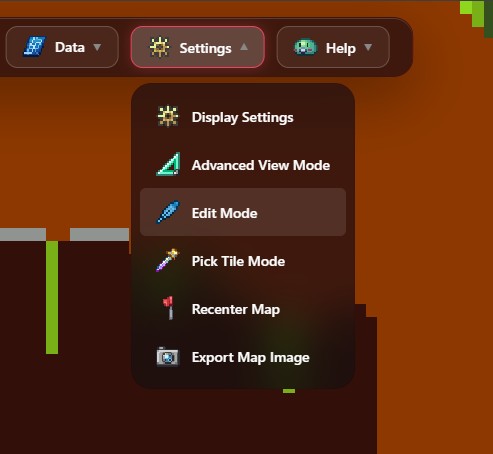 Bản đồ world trong TerraWorld trước khi mở Edit Mode